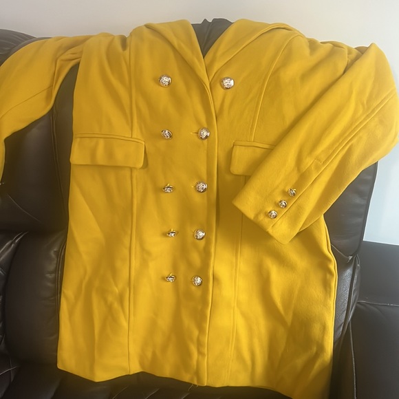 Women's Winter Double breasted Notched Lapel Midi Wool Blend Pea Coat Jacket - Picture 2 of 4